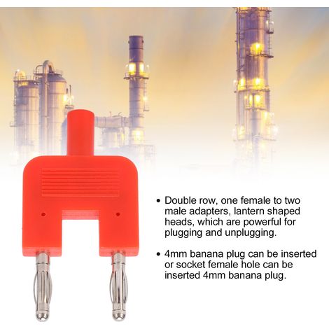 5 pièces double fiche banane double rangée 1 femelle à 2 mâles forte connectivité, rouge (1/5)