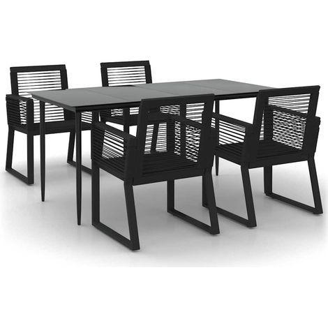 Maison Exclusive - Set da Pranzo da Giardino 5 pz Nero in Rattan PVC (1/5)