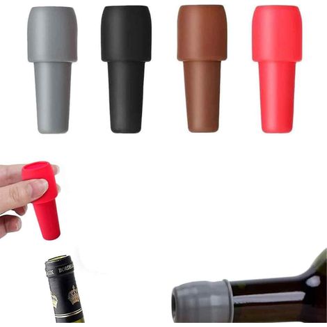 Tapón Para Botellas De Vino Espumoso - Silicona - Sellado Hermetico - Para Champagne Prosecco Cerveza - 4 Unidades (1/5)