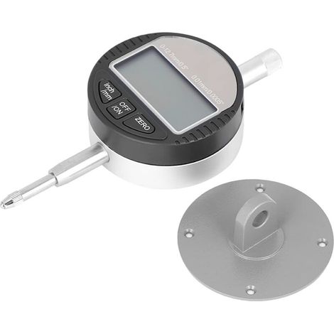 DTI Indicador de cuadrante digital electrónico de 1 pulgada (25,4 mm) Indicador de sonda digital Calibre de prueba de cuadrante de alta resolución: 0,0005 pulgadas (0,01 mm) Gris plateado (1/5)