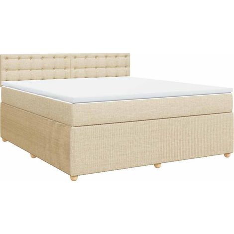 Boxspringbett mit Matratze Creme 180x200 cm Stoff vidaXL (1/5)