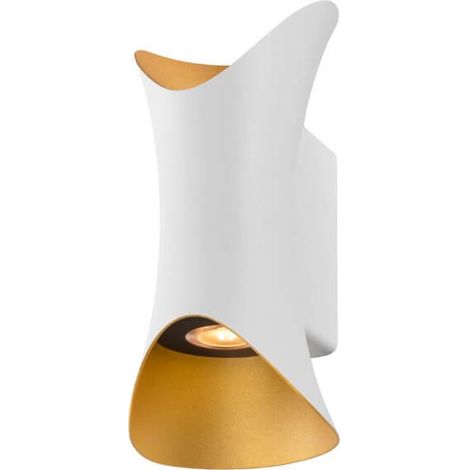Grand éclairage LED haut et bas Modela blanc avec de l'or - 1007806