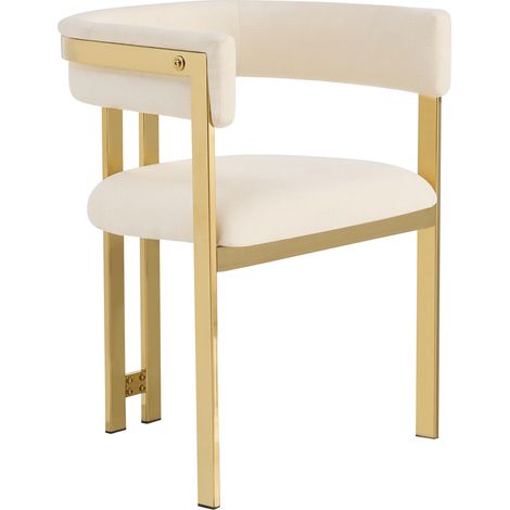 6er-Set Esszimmerstühle 60x50x76 cm aus beigem Chenille, Komfort für Wohnzimmer – MEUBLIV (1/5)