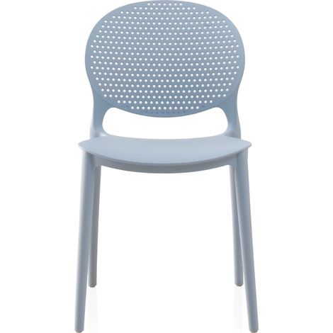 Lot de 4 chaises en polypropylène, bleues (1/5)