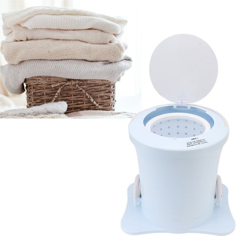 [Centrifugado manual] + + [2500 rpm] + Secadora de ropa sin electricidad, cesta extraíble, diseño ergonómico, ventosas, ABS, PP, apta para prendas pequeñas, azul claro, cordón de arranque manual (1/5)