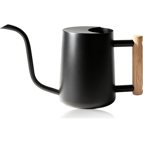 Arrosoir en Acier Inoxydable Arrosoir Extérieur à Long Bec Arrosoir Compact pour Plantes d'Intérieur Fleurs de Jardin (Noir)