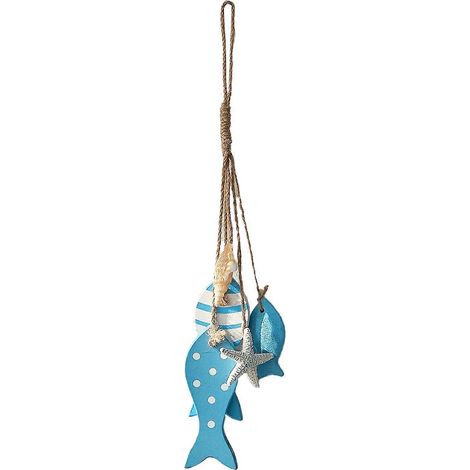 En bois poisson côtier mur décoration, Hand peint et avec Hemp corde, pour salon Nautical décoration avec vintage style,D (1/5)