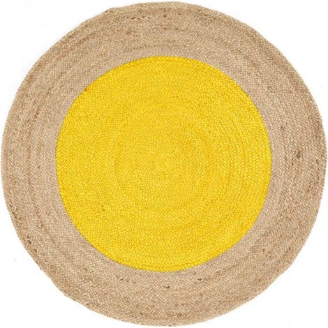 Tapis Rond en Jute "Napoli" 120cm Jaune (1/3)
