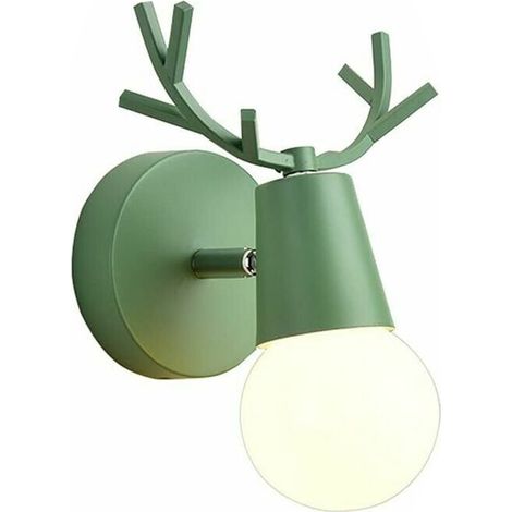 Applique Murale Intérieure En Fer En Forme De Bois De Cerf, Luminaire Applique Murale Pour Chambre D'Enfant En Couleur Macaron, Spot Applique Murale Intérieure Du Style Simple Et Moderne (Ver