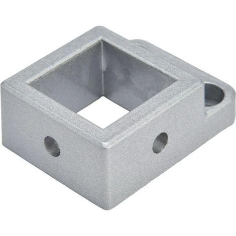 1 Connecteur d'angle carré, base fixe, aluminium, canal unique, pour profilé aluminium (1/5)