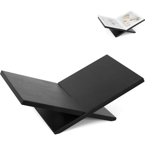 Pupitre en bois en forme de X, support de table basse pour Bibles, livres, manuels scolaires, magazines et œuvres d'art, noir (1/5)