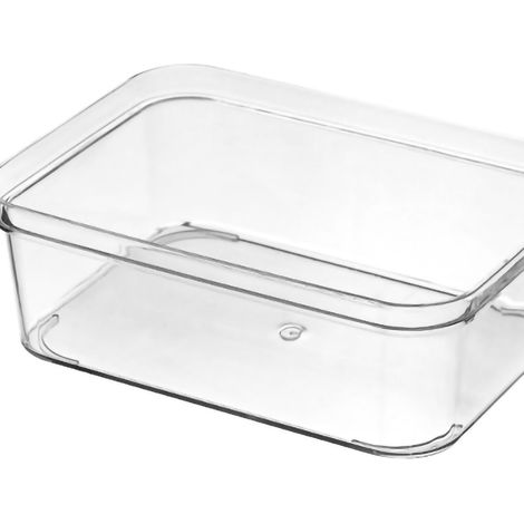 Bac de rangement transparent pour tiroir de cuisine, bac de classement en plastique durable, compartiment de rangement carré moyen. (1/5)