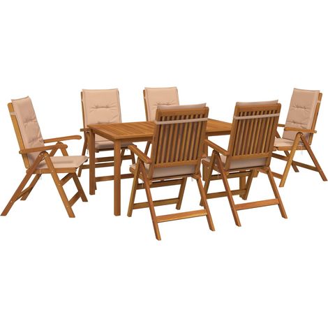 Conjunto de comedor de jardín de 7 piezas Natural vidaXL (1/5)