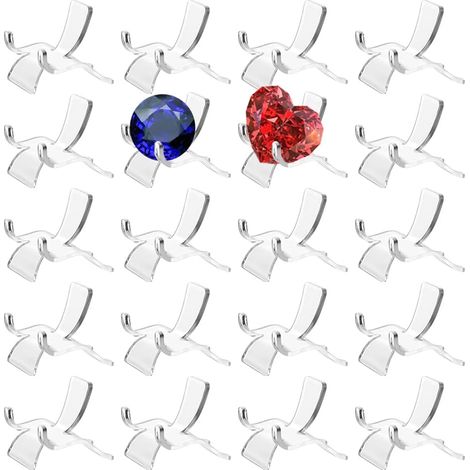 20 soportes triangulares de acrílico para exhibición, caballetes de acrílico transparentes para geodas, rocas, ágatas, fósiles, corales y piedras preciosas. (1/5)