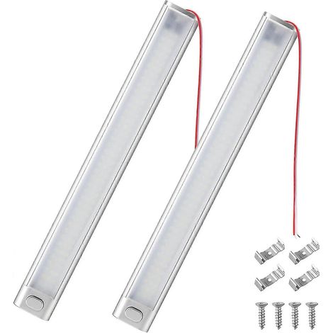 Barre lumineuse intérieure LED 12 V, 120 LED avec interrupteur, pour voiture, camionnette, camping-car, bateau (2 pièces)