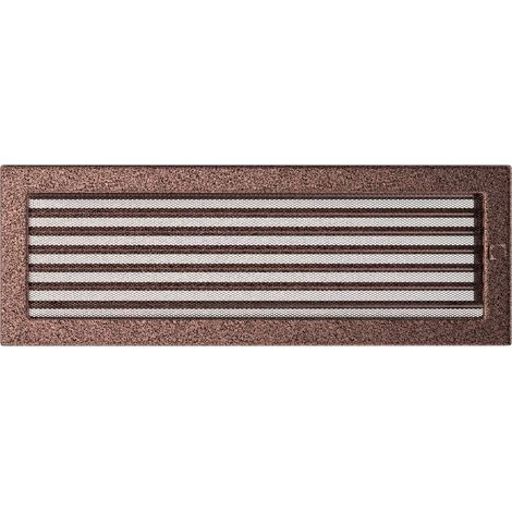KRATKI griglia di ventilazione griglia per camino 17 cm x 49 cm rame con tende (1/5)
