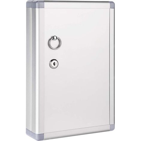 24 Slot Key Cabinet, Silver, 12.5 x 8.5 x 2.45 Inches (1/5)