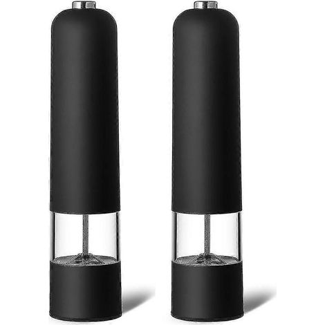 Ensemble de 2 moulins à sel et à poivre manuels avec broyeur en céramique réglable, de grossier à fin. (1/5)