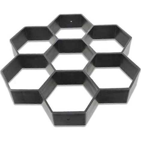 Moule hexagonal réutilisable pour pavés en béton, dalles, pierres de ciment pour trottoirs, allées et terrasses. (1/5)