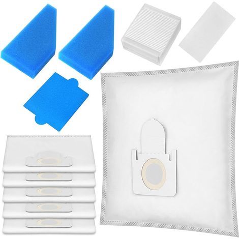 Lot de 12 Sacs d'Aspirateur, Kit de Filtres, Accessoires pour Aspirateurs Thomas Aqua Pet & Family (1/5)