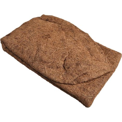 Panier suspendu en fibre de coco naturelle forme croissant, doublure jardinière (1/5)