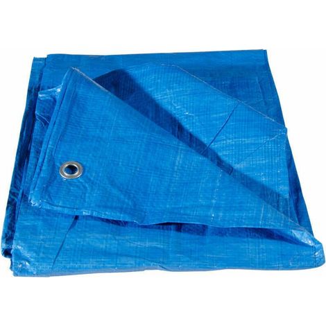 TELO OCCHIELLATO IMPERMEABILE 90GR ANTIGELO PROTETTIVO 3X5 MT COPERTURA BLU 621 (1/2)