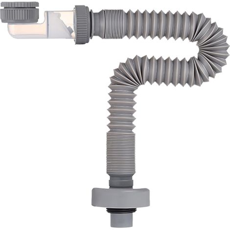1 1/4" Siphon Lavabo Extra Plat 38-93cm Universel Syphon Evier Cuisine Gris (1/5)