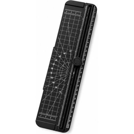 Massicot A4 – Coupe-papier – Rail coulissant – Graduation – Noir – Base antidérapante (1/5)