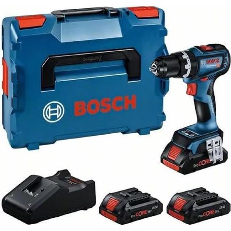 Perceuse à percussion sans fil GSB 18V-90 C Professional, 18Volt bleu/noir, 3x batterie Li-Ion ProCORE18V 4,0Ah, dans L-BOXX Leistung/Spannung: Fonctionnement sur batterie, 18Volt Drehzahl max.: 2.100