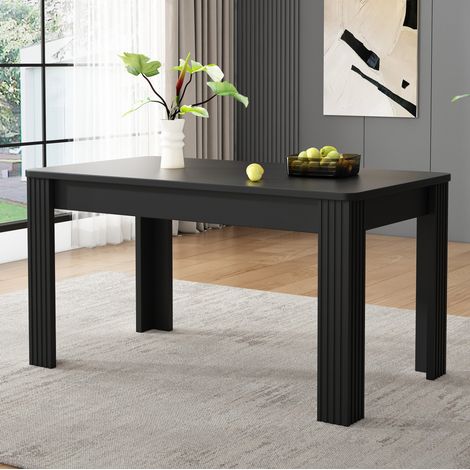 MEUBLIV Tavolo da pranzo nero 116x65 cm - struttura stabile, piano spazioso (1/5)