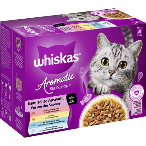 Whiskas Katzennassfutter Aromatic Selection 12 x 85 g Gemischte Auswahl