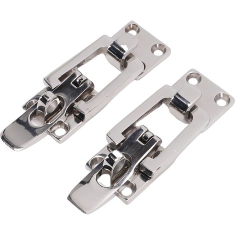 Loquet Anti-hochet pour bateau, en acier inoxydable, verrouillable, pince de maintien pour trappe Marine, pour bateaux, Yacht, camping-car, avec trou de serrure, 2 paquets. (1/5)