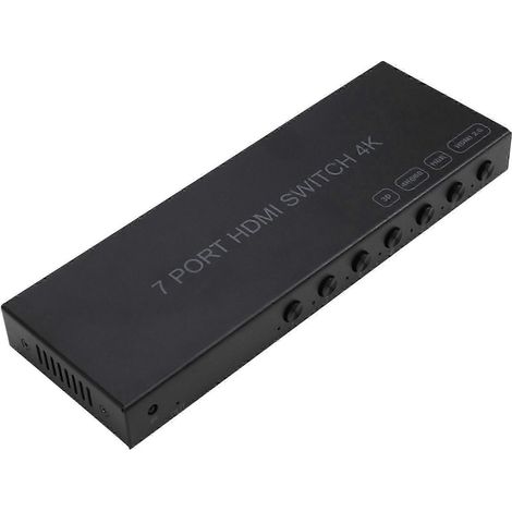 Commutateur HDMI 7 ports 7x1 4K@60Hz 2.0, sélecteur 7 entrées/1 sortie, compatible avec PS5, Xbox Series X, NS, Switch, PC et TV. WHBYV (1/4)