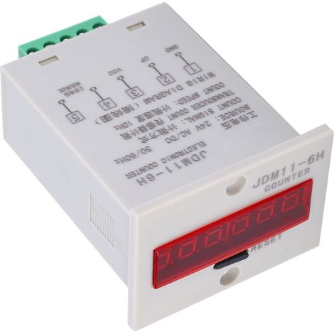 JDM11-6H Elektronischer Zähler, 6-stellig, LED-Digitalanzeige, Zählerrelais, Sender, Zähler, AC/DC 24 V (1/5)