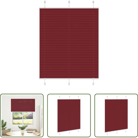 vidaXL Sonnenschutz -  Plissee Bordeauxrot 110x100 cm Stoffbreite 109,4 cm Polyester (1/5)