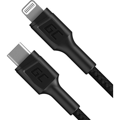 GreenCell USB-C Lightning (ST-ST) 1m Ladekabel Schwarz (1/5)