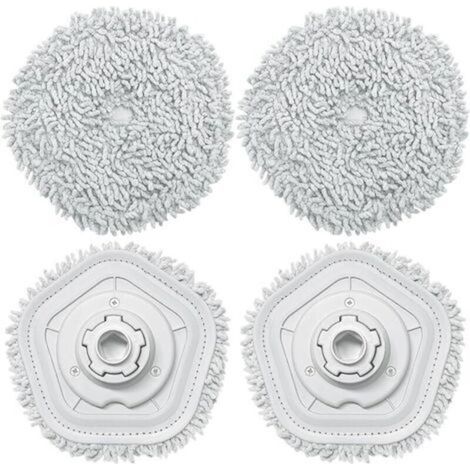 4 pièces têtes de vadrouille interchangeables pour robot aspirateur, lavables et adaptées à tous les types de sols (carrelage, bois, vinyle, béton) (1/4)