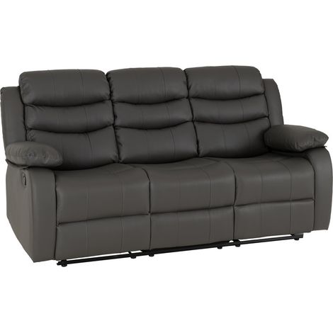Roma 3 Seater Recliner Sofa - L90 x W102 x H185 cm - Grey