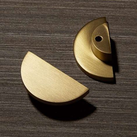 5 colors: Gold Material: Brass Brass vanity drawer pulls, semi-circular kitchen cabinet handles (1/5)