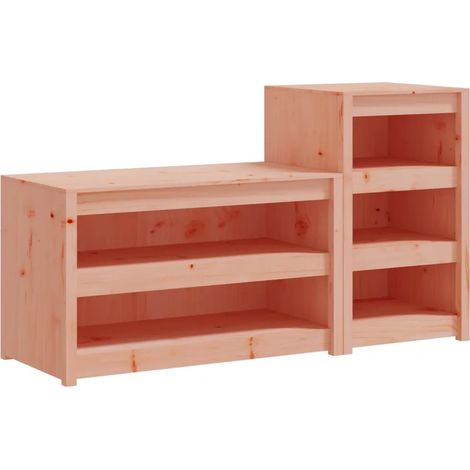 Lot de 2 armoires de cuisine d'extérieur bois massif douglas grand espace de rangement style naturel 106 x 55 x 64 cm en bois douglas (1/5)