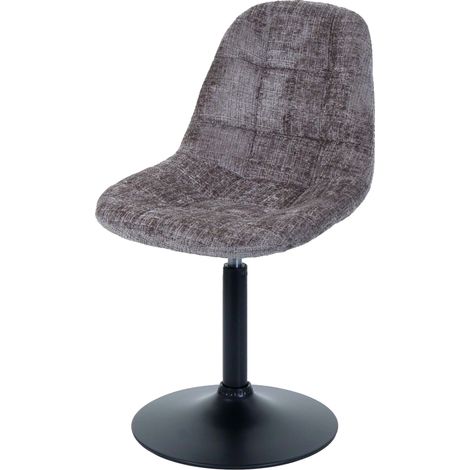 Chaise de salle à manger HWC-A60, chaise de cuisine chaise pivotante, acier MVG tissu/textile chenille (465g/m²) marro (1/2)