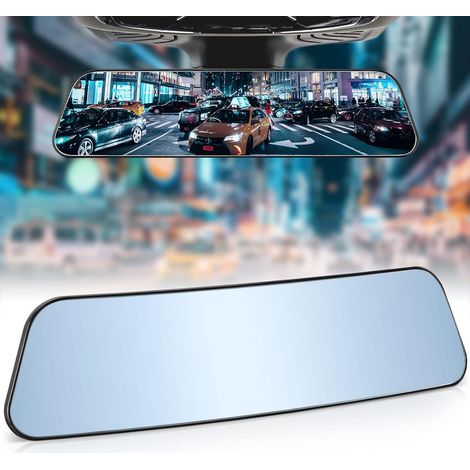 Rétroviseur panoramique universel pour voiture, anti-éblouissement, rétroviseur intérieur à clipser, grand angle pour voitures, SUV, camions, voitures, bleu (300 x 75 mm) (1/5)