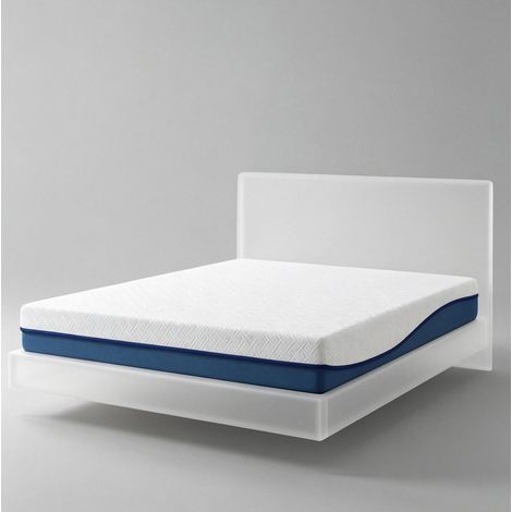 Colchón 90x190 cm viscoelástico blanco/azul con funda lavable - MEUBLIV (1/5)