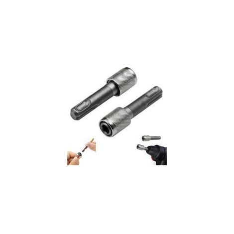 2 Pièces Adaptateur porte-embout SDS-Plus 6,35mm (1/4'') Tige hexagonale Foret support convertisseur Adaptateurs de Tige Ronde à Tige Hexagonale pour forets à Percussion marteaux (1/5)