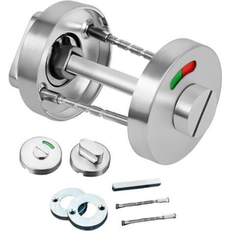 Rosace WC avec Indicateur Rouge et Vert Ferrure de Porte en Acier Inoxydable Ensemble de Rosaces pour Salle de Bain et Toilettes