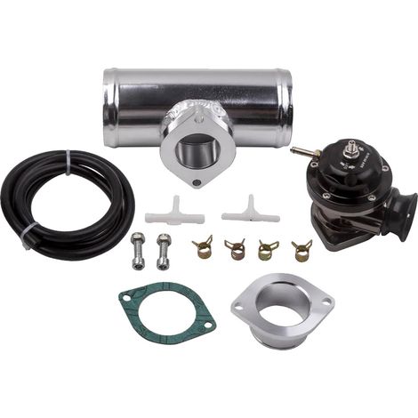Válvula de descarga turbo, presión máxima de 30 PSI, diámetro de brida de 2,5 pulgadas, diseño ligero, mecanismo de liberación rápida, compatible con la mayoría de vehículos turboalimentados. (1/5)