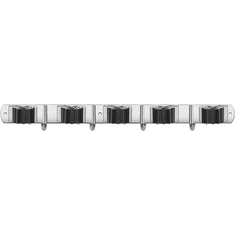 Porte-balai et organisateur, 1 support (5 positions et 4 crochets) - Porte-balai et organisateur, 1 support (5 positions et 4 crochets) (1/5)