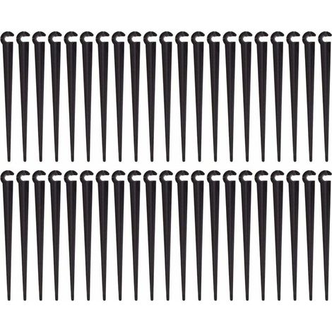Piquets de Support de Tuyau d'irrigation Support Piquet de Tube Irrigation Goutte à Goutte Plastique Outil de Jardinage,Paquet de 100（Taille d'ouverture 1/4 pouce） (1/5)
