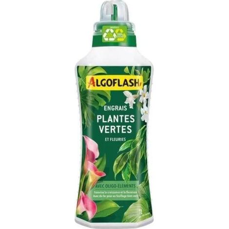 fertilizante líquido algoflash plantas verdes floración 1 litro