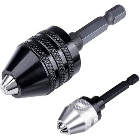 2 pièce 0.3-6.5 mm 6.35mm (1/4") Keyless Foret Mandrin hexagonale Mandrin sans clé Changement rapide adaptateur convertisseur adaptateur (1/5)